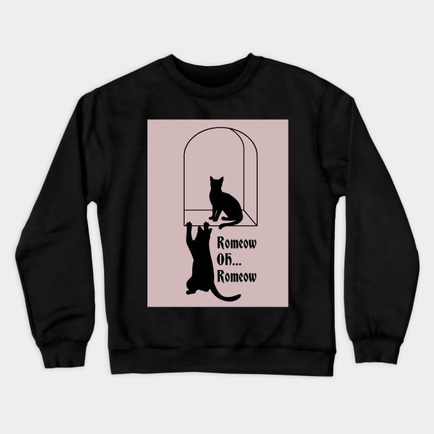 Romeow and Mewliet. William Shakespeare Romeo And Juliet Black Cat Lovers Crewneck Sweatshirt by Ichaku